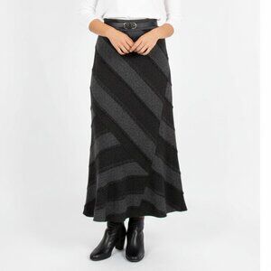 Ilusion Gray Patchwork cottage farmhouse granny core Maxi Skirt 8